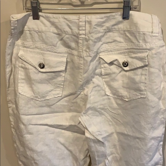 INC international white linen wide leg pants sz14 - Picture 3 of 4